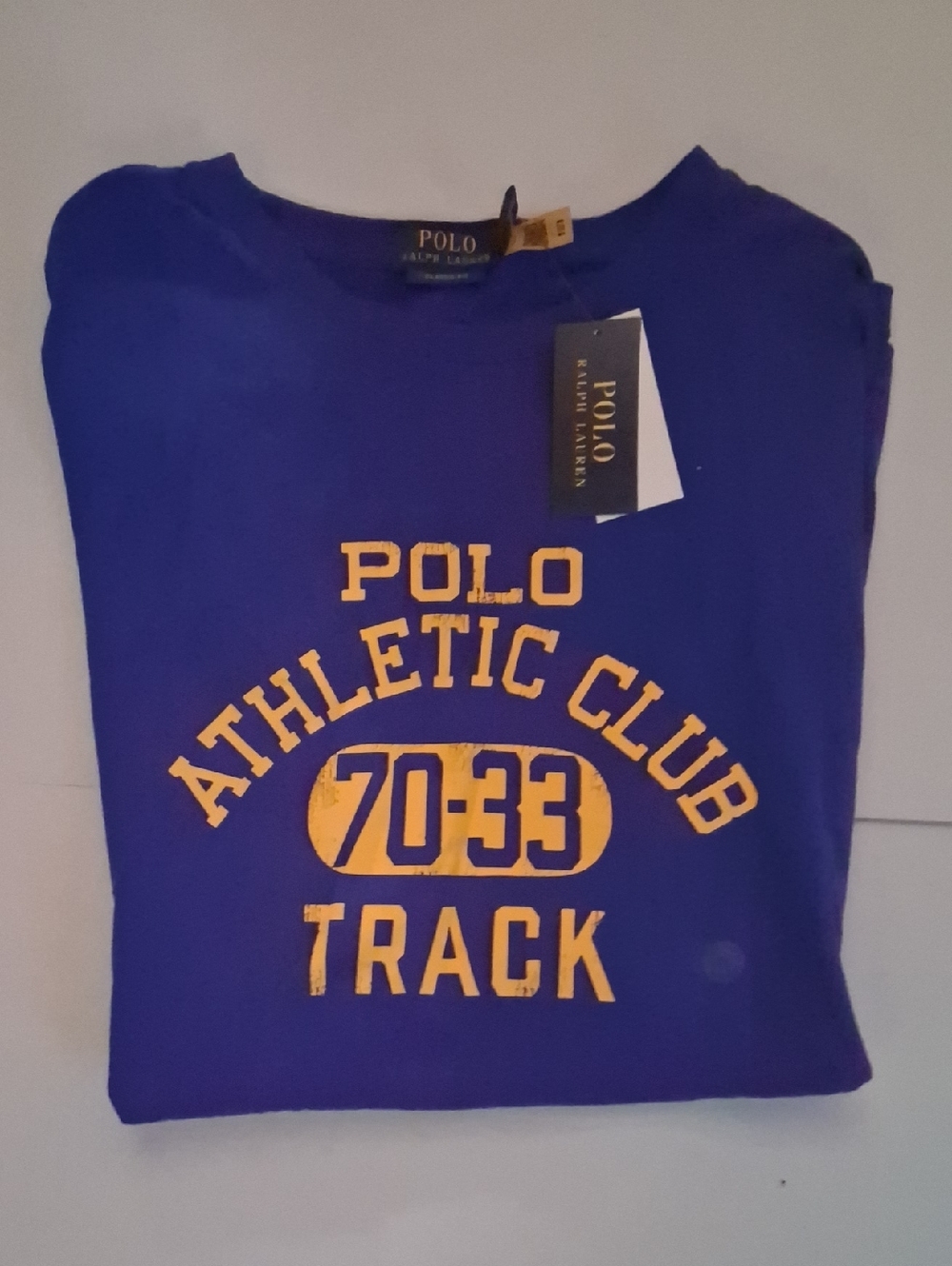 Polo Ralph Lauren Athletic Club T-Shirt Short Slèeve Size-XXL Blue/Yellow NWT